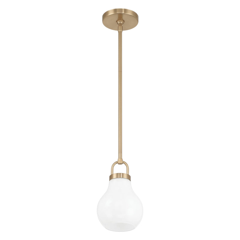 Mansfield 6" Pendant Light - Champagne Gold / Opal Glass