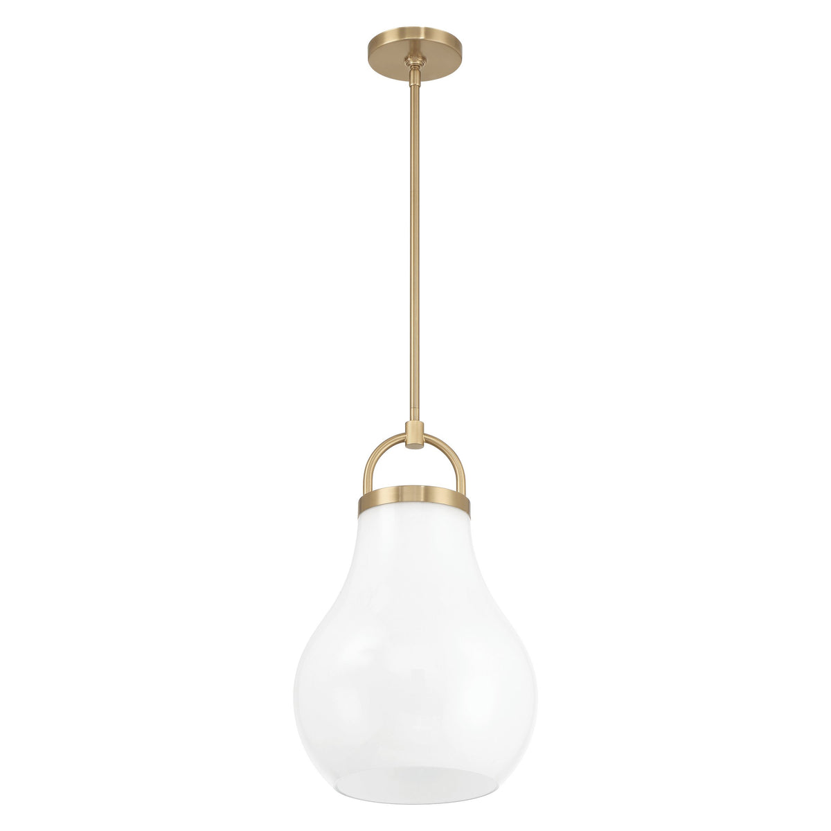 Mansfield 12" Pendant Light - Champagne Gold / Opal Glass