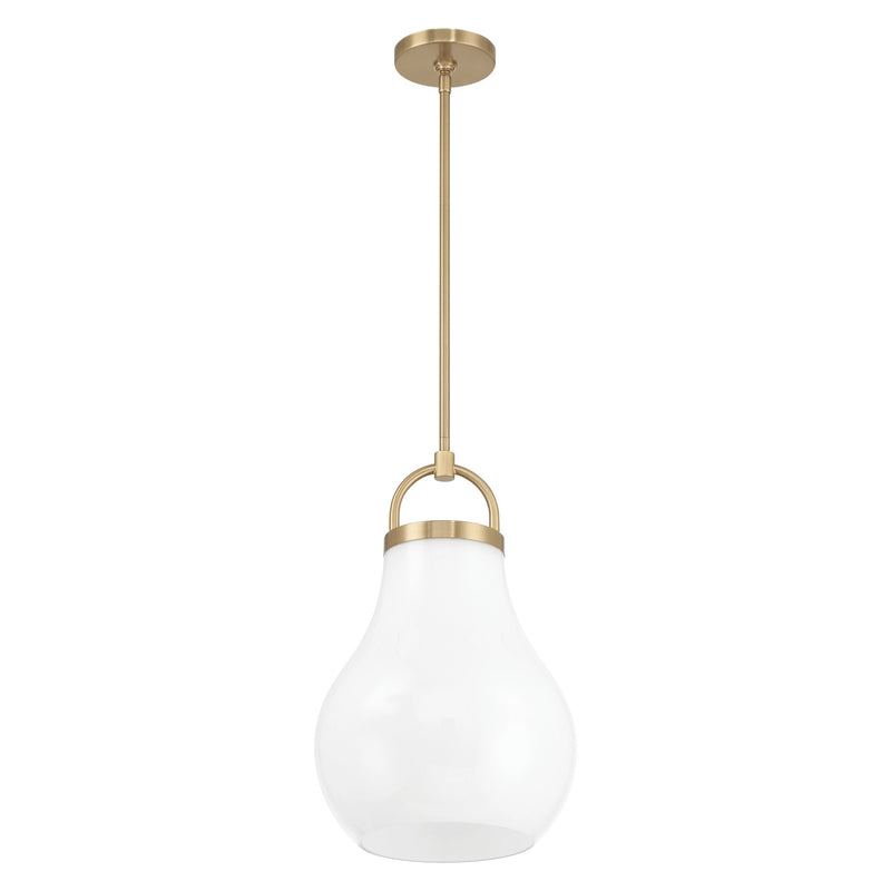 Mansfield 12" Pendant Light - Champagne Gold / Opal Glass