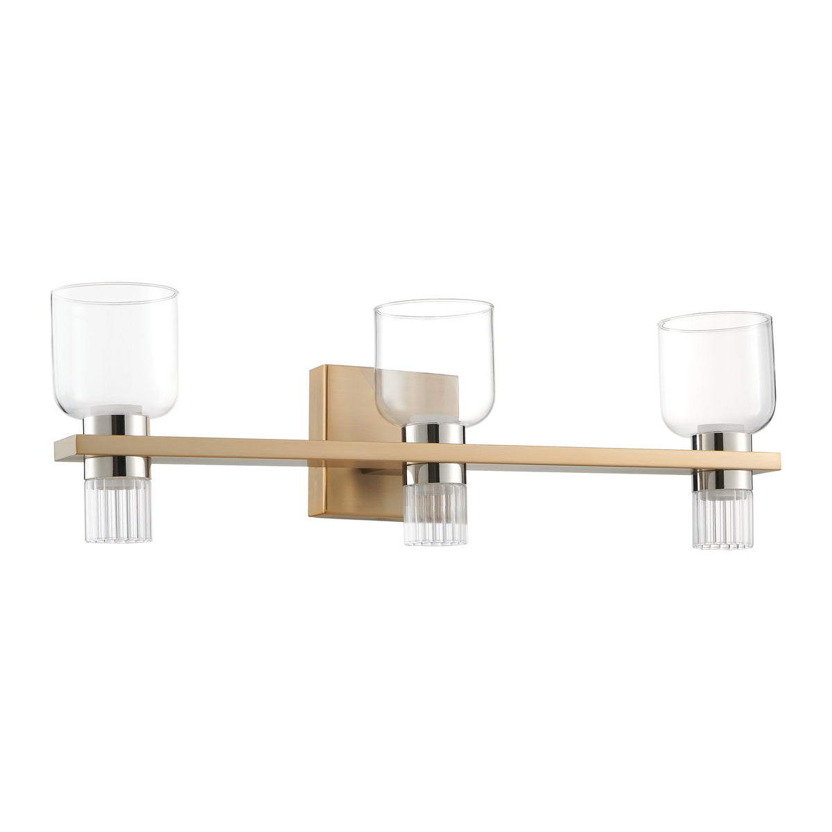 Amelia 24" 5CCT LED Vanity Light - Champagne Gold / Polished Nickel