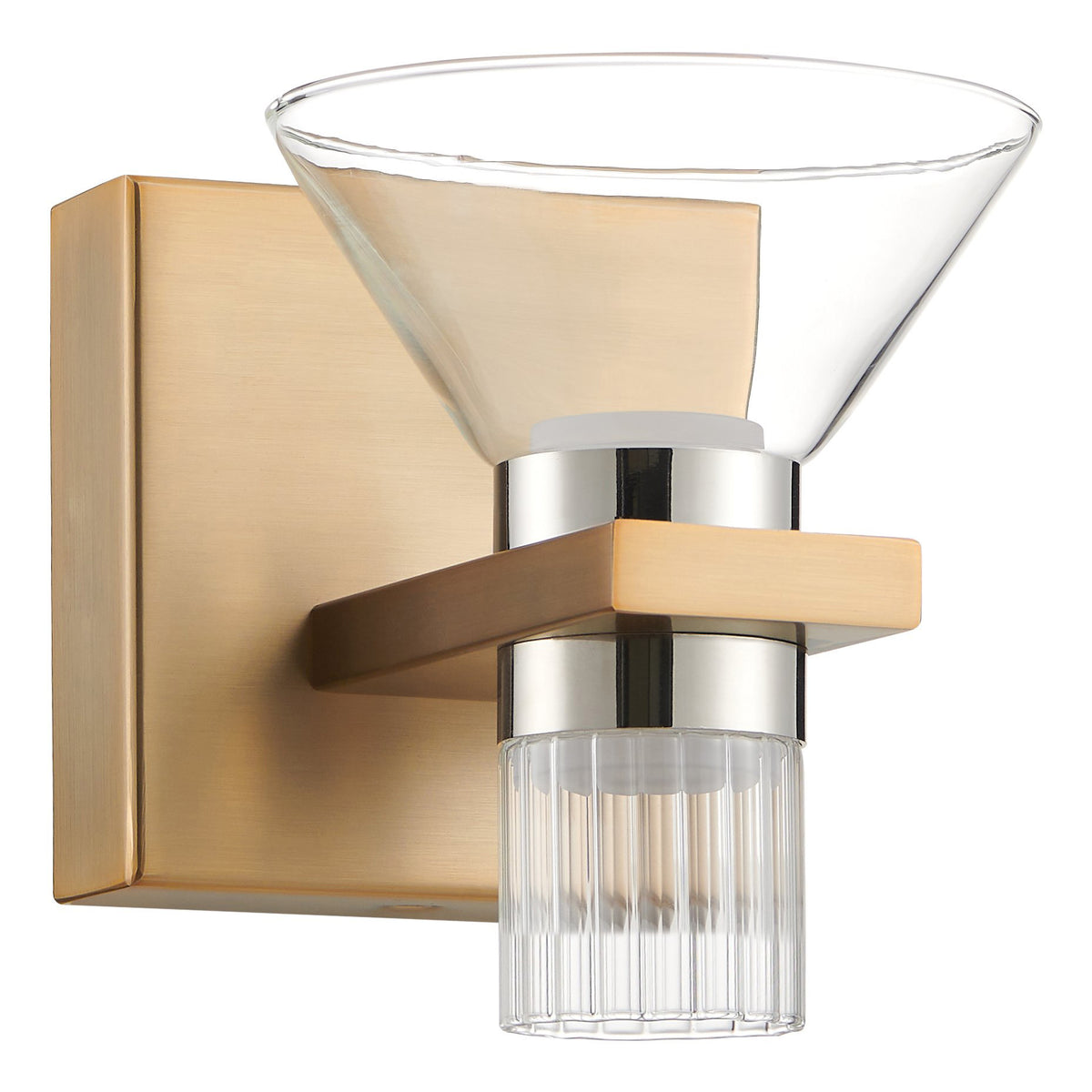 Blake 5" 5CCT LED Vanity Light - Champagne Gold / Polished Nickel