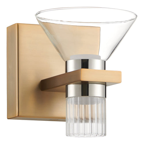 Blake 5" 5CCT LED Vanity Light - Champagne Gold / Polished Nickel
