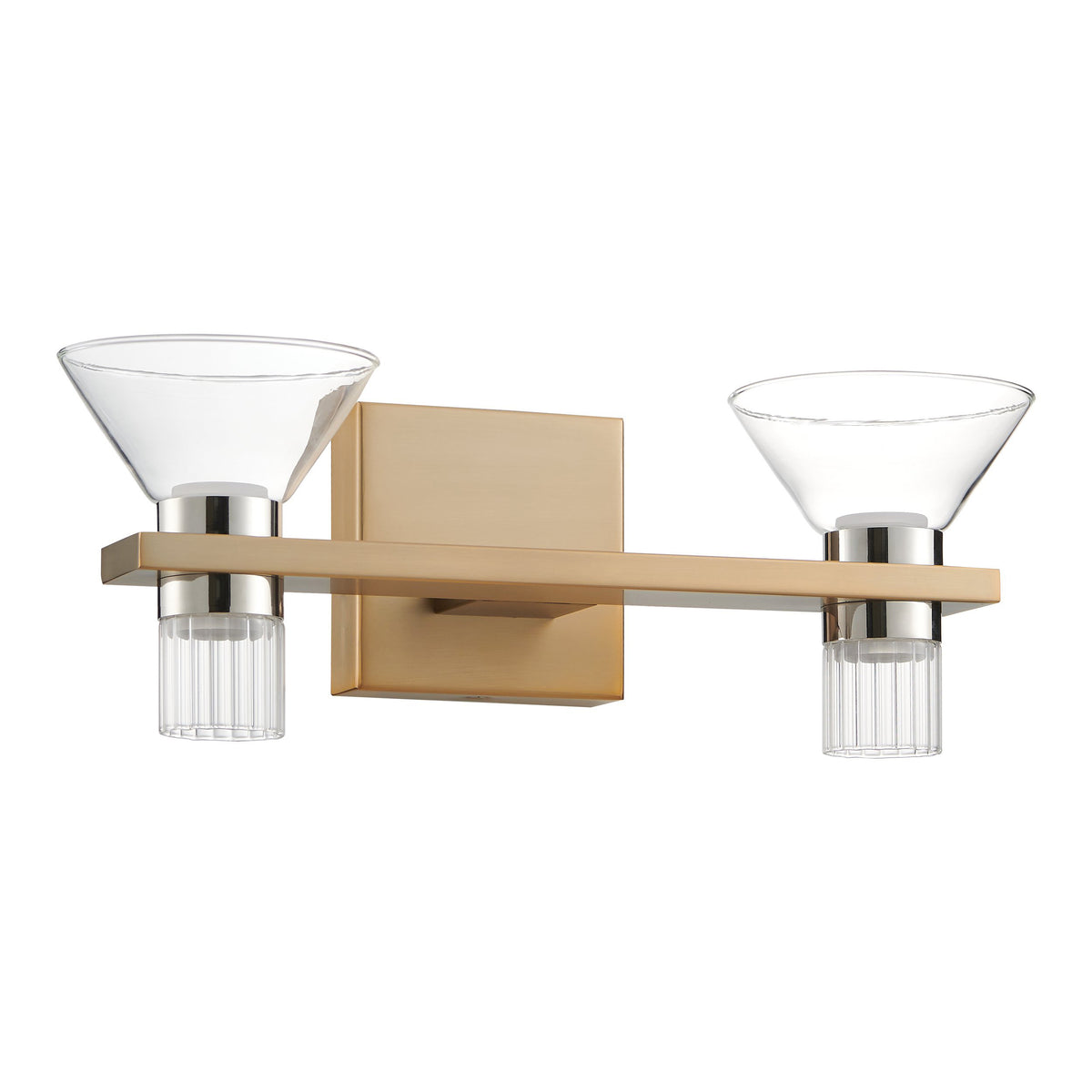 Blake 16" 5CCT LED Vanity Light - Champagne Gold / Polished Nickel
