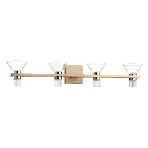 Blake 35" 5CCT LED Vanity Light - Champagne Gold / Polished Nickel