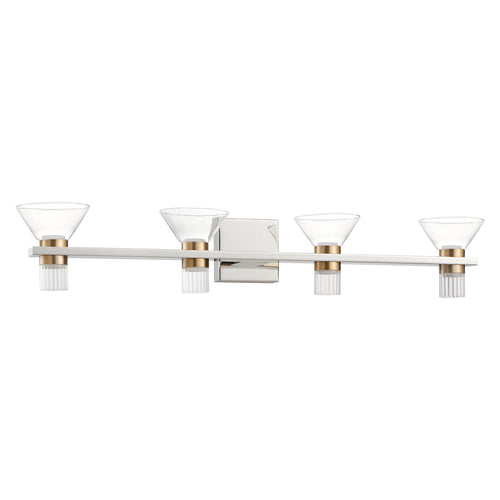 Blake 35" 5CCT LED Vanity Light - Polished Nickel / Champagne Gold
