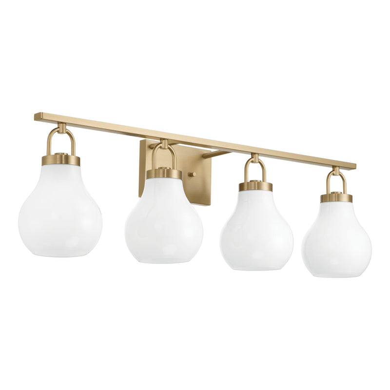 Mansfield 34" Vanity Light - Champagne Gold / Opal Glass