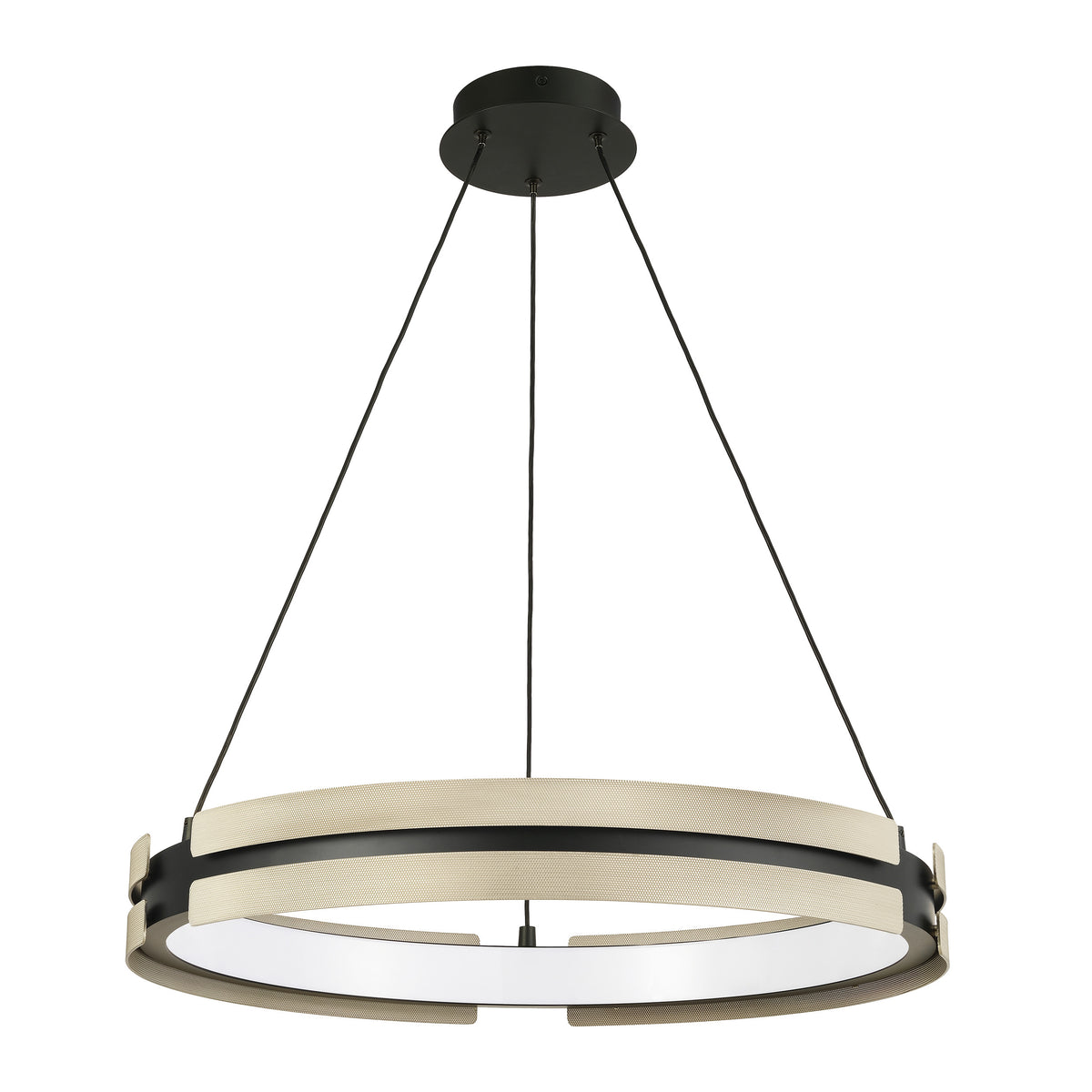 Grazia 24" LED Chandelier - Matte Black / Satin Nickel