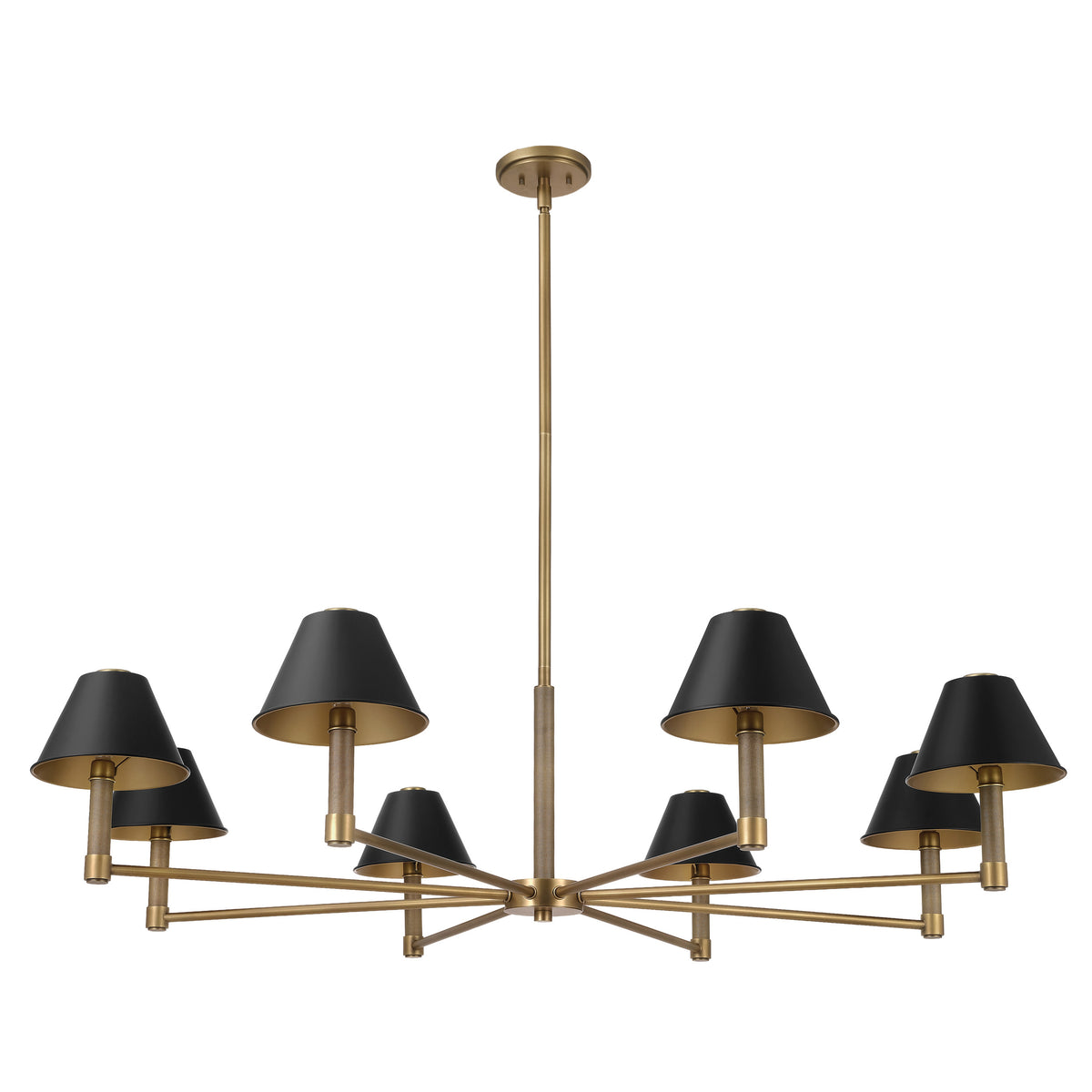 Mcgill 50" Chandelier - Natural Brass / Matte Black