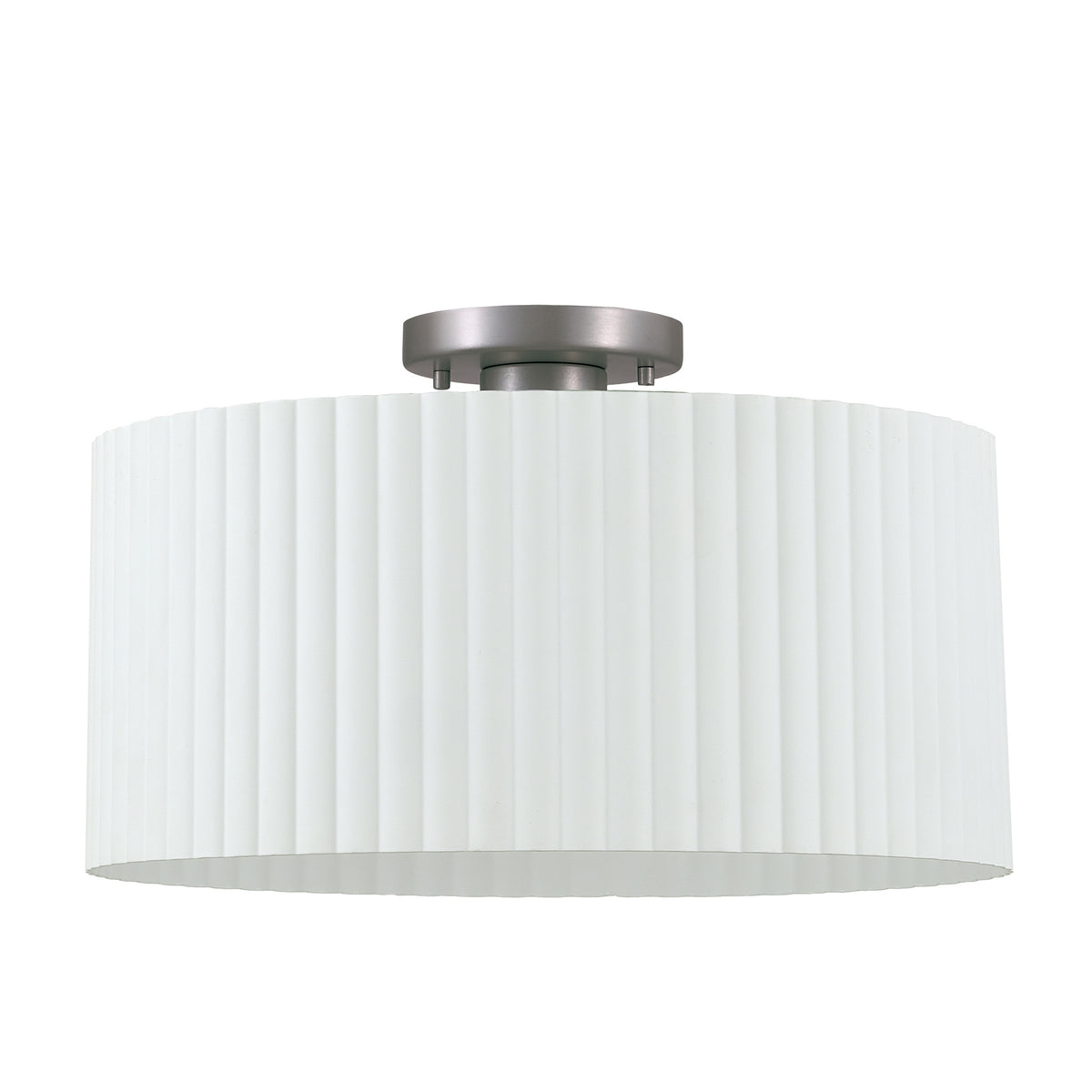 Leilani 16" Semi-Flush Mount - Matte White / Brushed Nickel