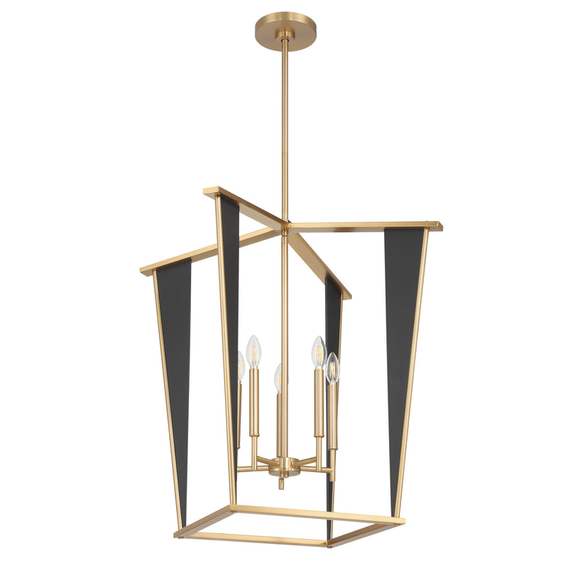 Julliard 30" Pendant Light - Champagne Gold / Black Faux Leather