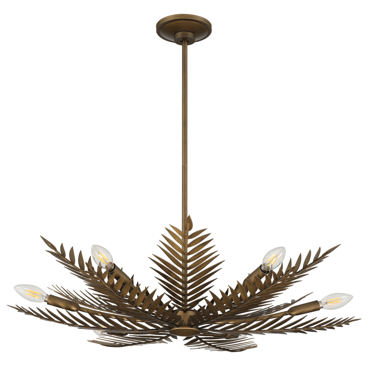 Areka 30" Chandelier - Natural Brass
