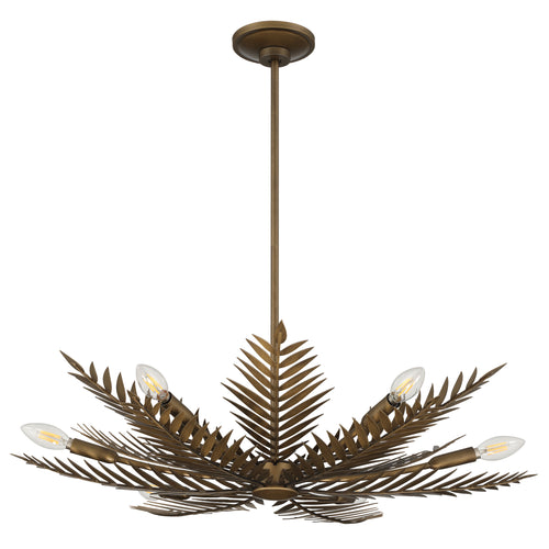Areka 30" Chandelier - Natural Brass
