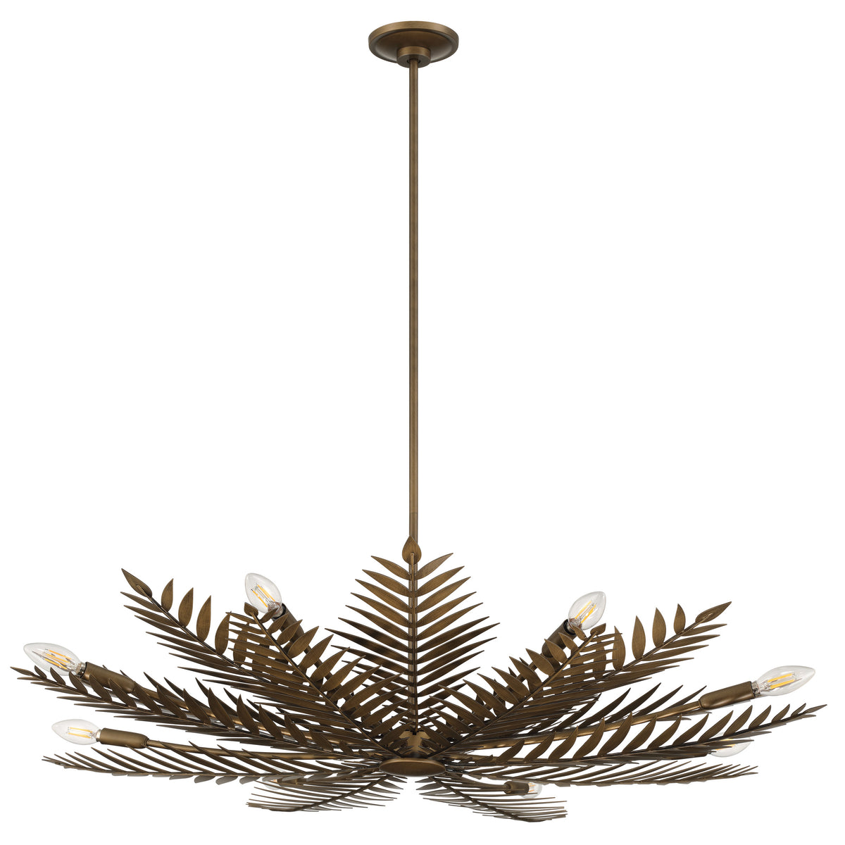 Areka 42" Chandelier - Natural Brass