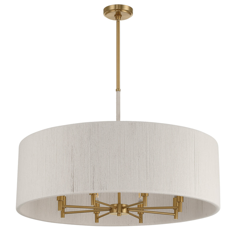 Wellfleet 32" Pendant Light - Brass / Cream Cotton Rope