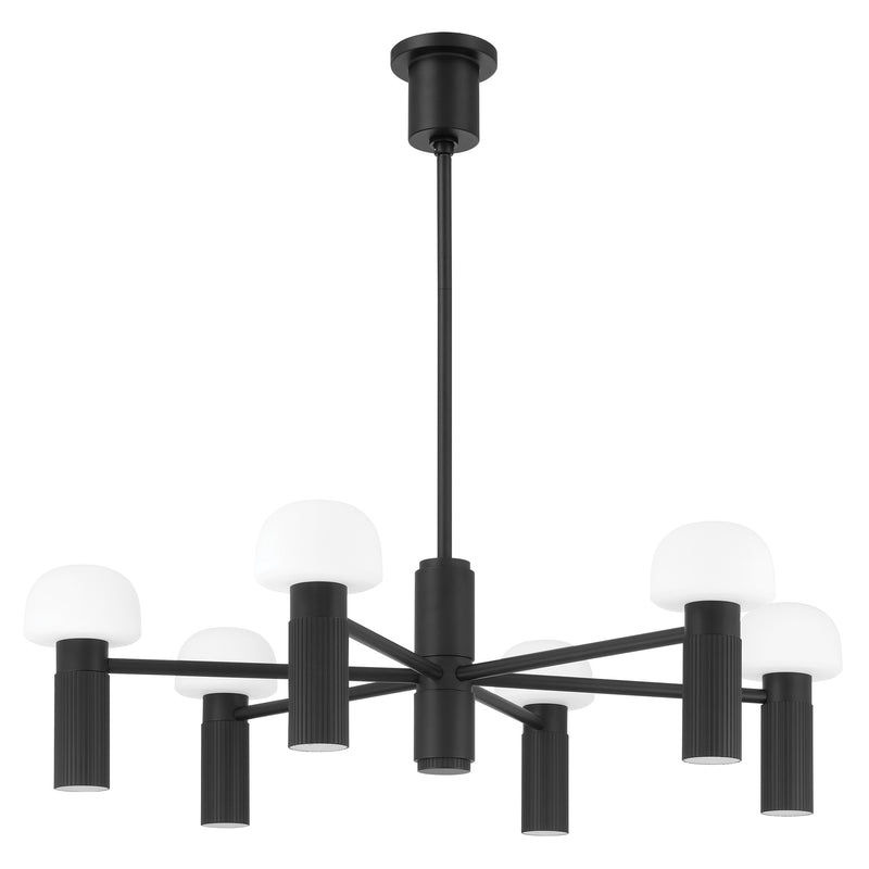 Callum 35" 5CCT LED Chandelier - Textured Black