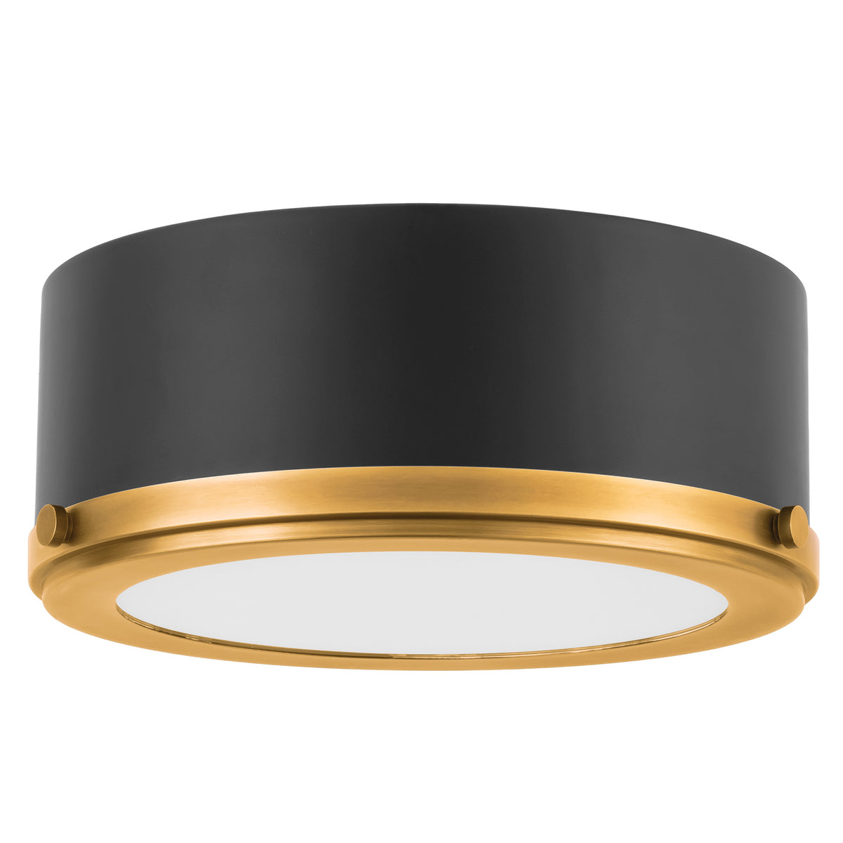 Doyle 13" Flush Mount - Matte Black / Natural Brass