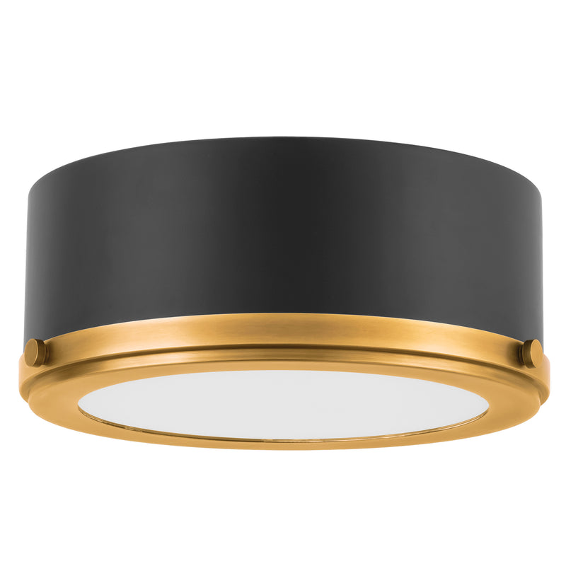 Doyle 13" Flush Mount - Matte Black / Natural Brass