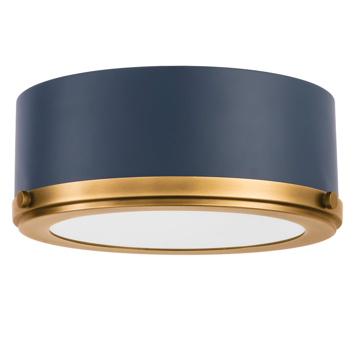 Doyle 13" Flush Mount - Matte Blue / Natural Brass