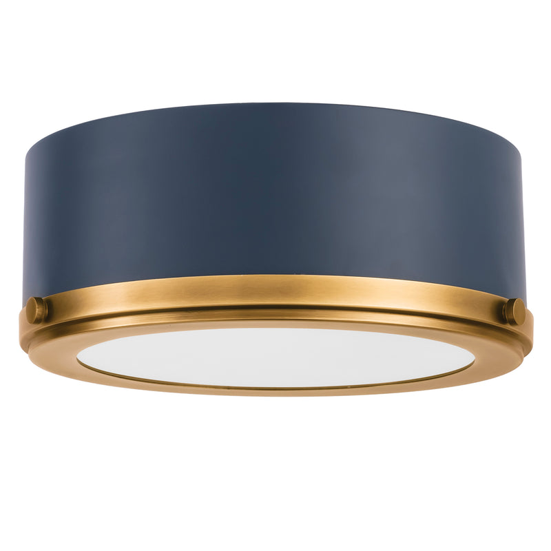 Doyle 13" Flush Mount - Matte Blue / Natural Brass