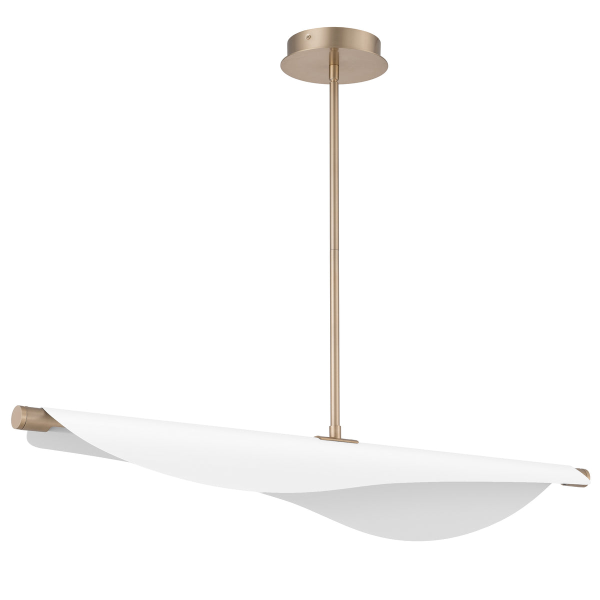 Lateen 46" 5CCT LED Linear Chandelier - Champagne Gold / Matte White