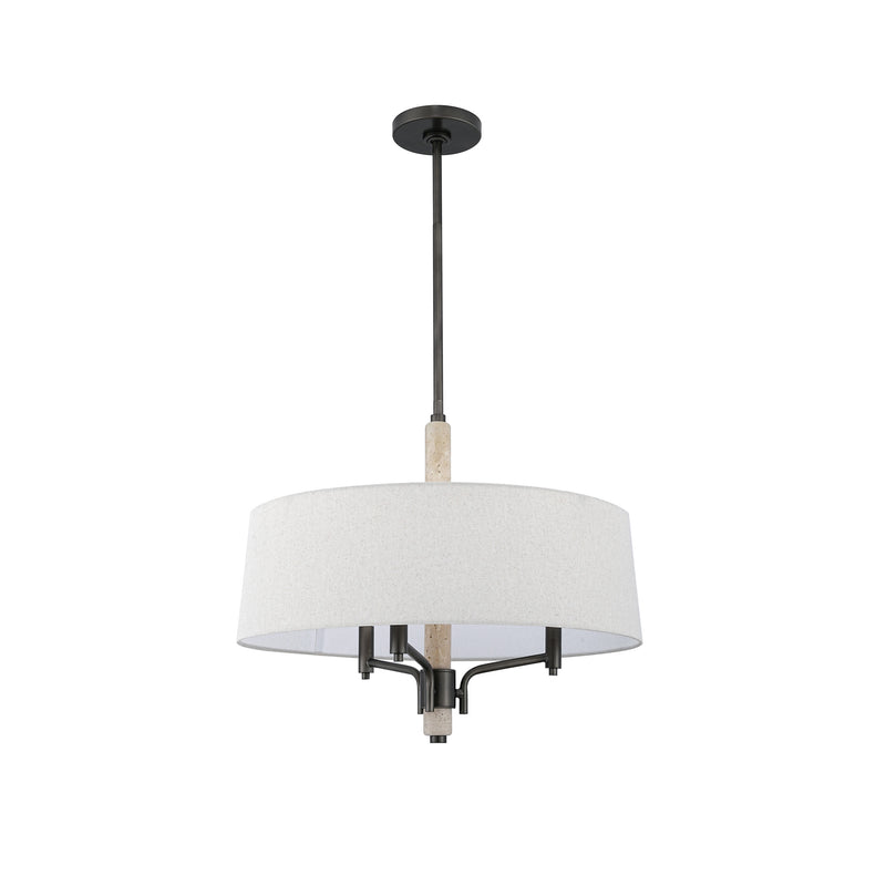 Camila 24" Pendant Light - Forged Bronze / Travertine