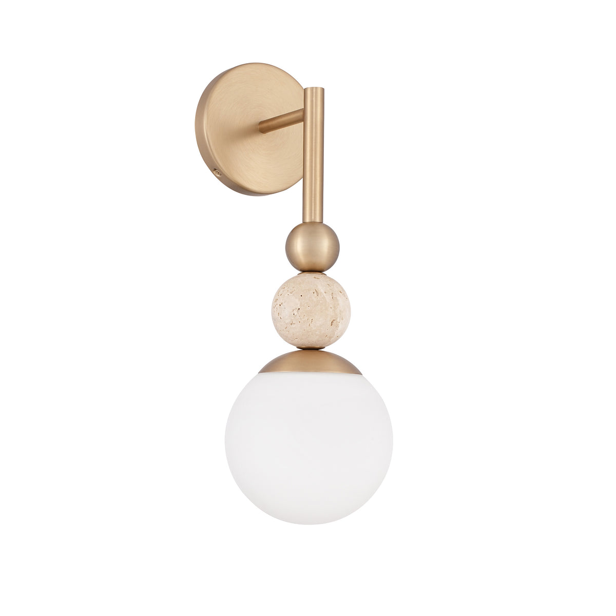 Lucille 17" Wall Sconce - Champagne Gold / Travertine