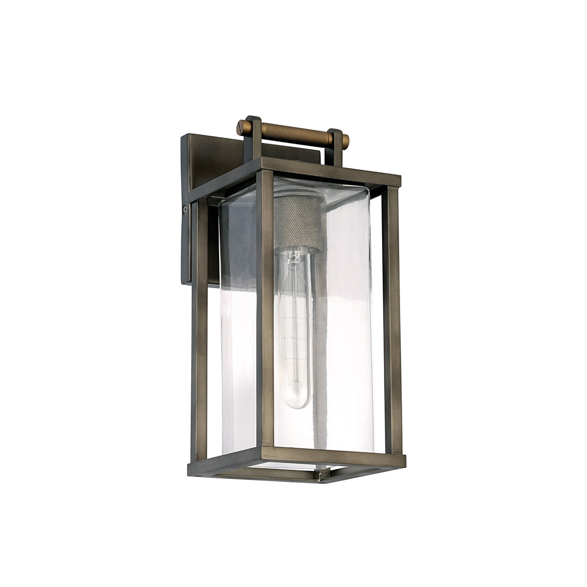 Warwick 14" Exterior Wall Sconce - Forged Bronze / Natural Brass
