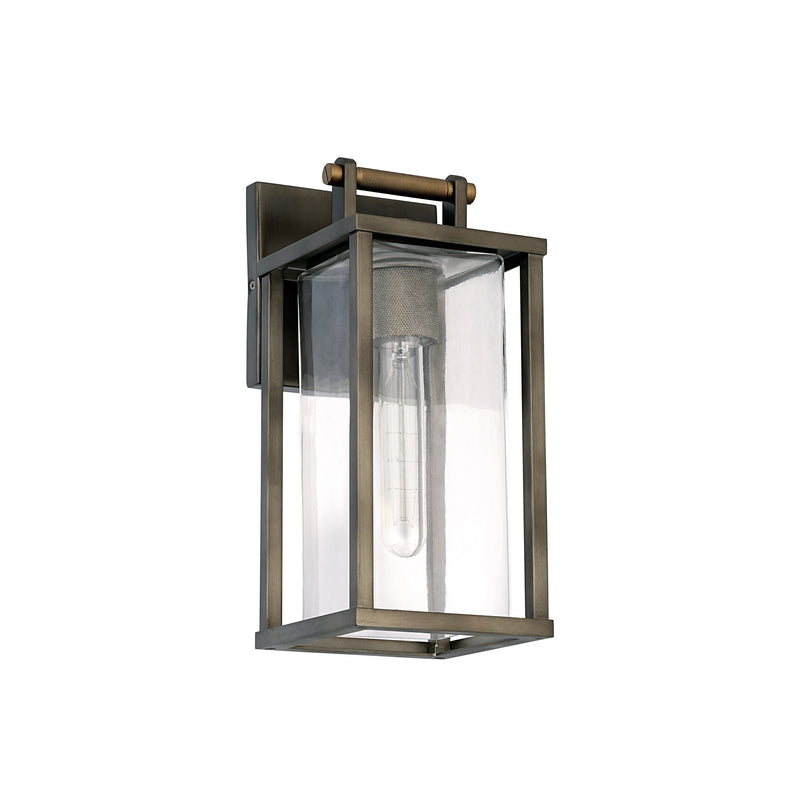 Warwick 14" Exterior Wall Sconce - Forged Bronze / Natural Brass
