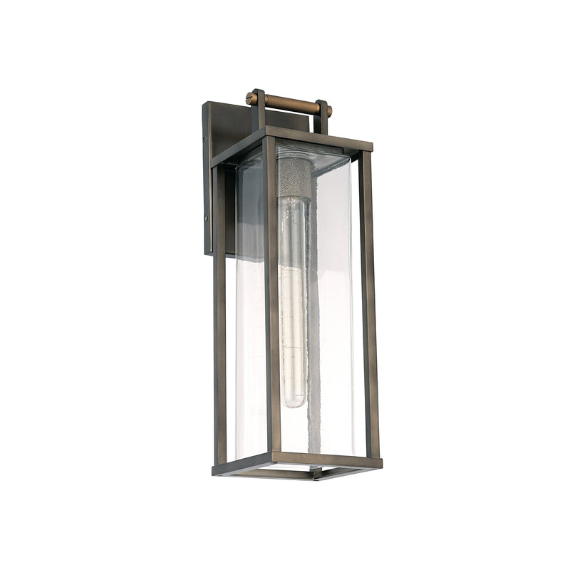 Warwick 19" Exterior Wall Sconce - Forged Bronze / Natural Brass