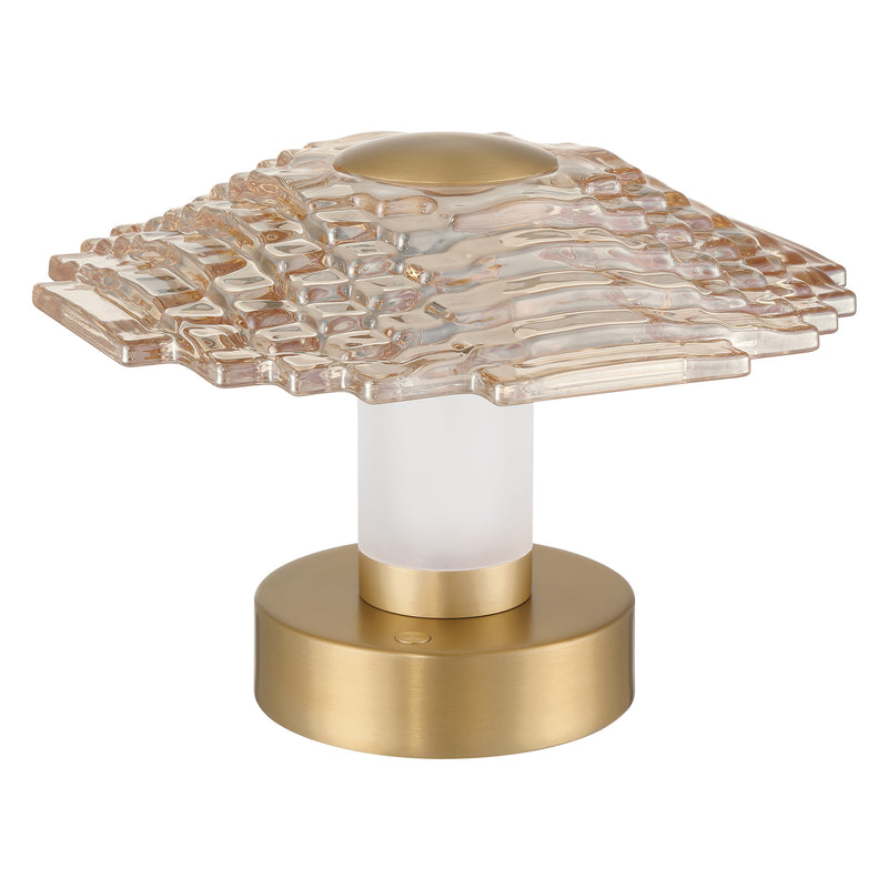 Elton 6" 3CCT LED Rechargeable Table Lamp - Champagne Gold