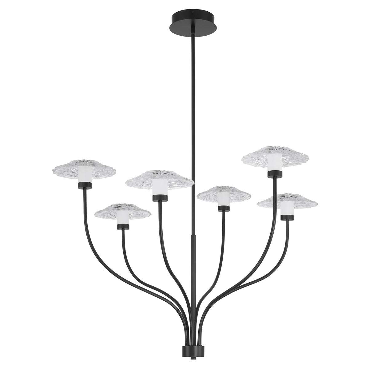 Elton 38" 5CCT LED Chandelier - Textured Black