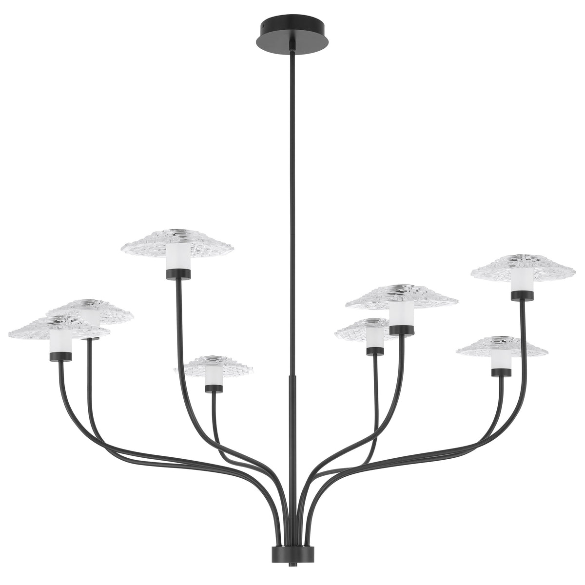 Elton 50" 5CCT LED Chandelier - Textured Black