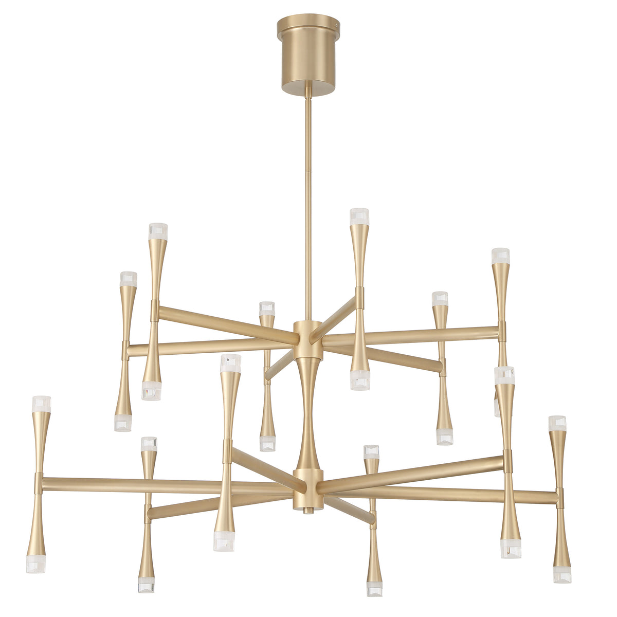 Brett 42" 5CCT LED Tiered Chandelier - Champagne Gold