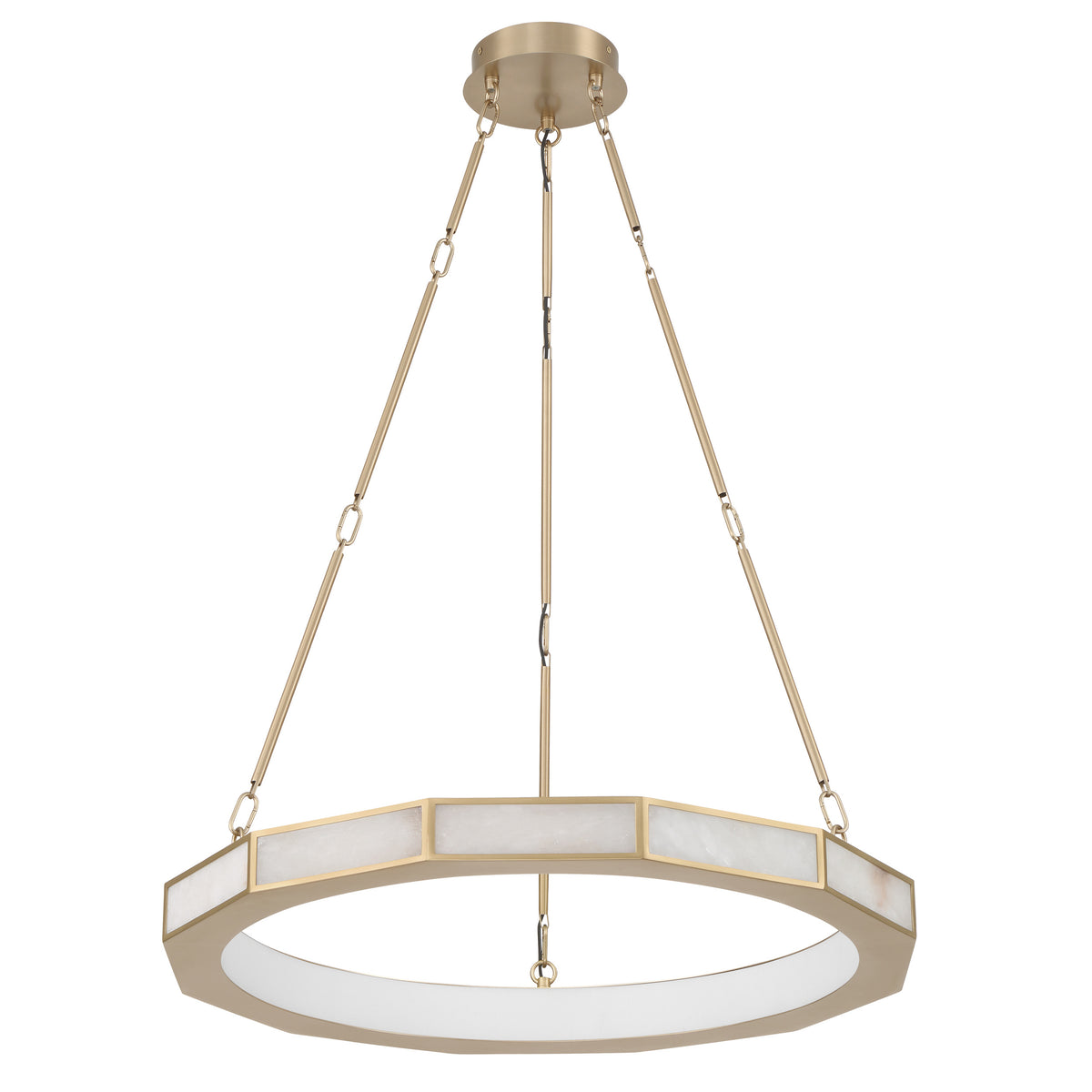 Wales 30" 5CCT LED Chandelier - Champagne Gold / Alabaster