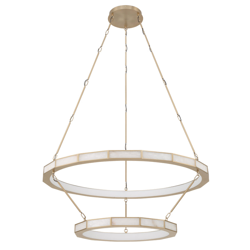 Wales 50" 5CCT LED Tiered Chandelier - Champagne Gold / Alabaster