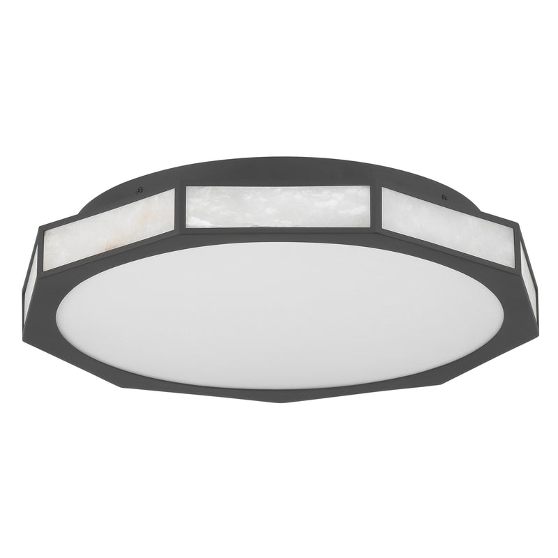 Wales 18" 5CCT LED Flush Mount - Textured Black / Alabaster