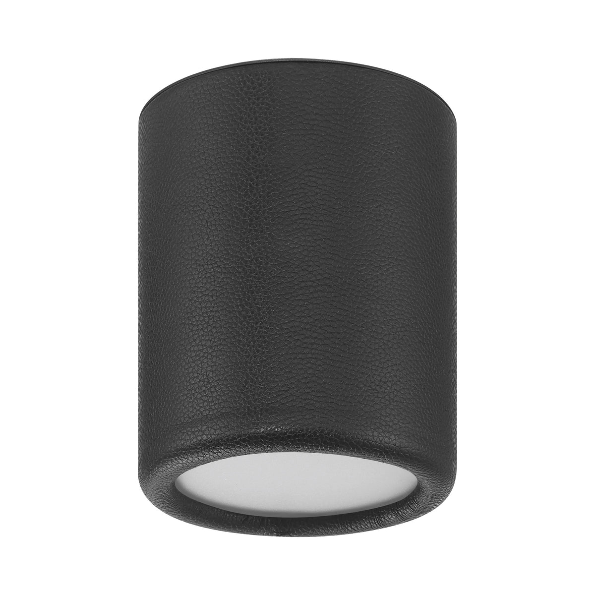 Riley 5" 5CCT LED Flush Mount - Black Faux Leather / Textured Black