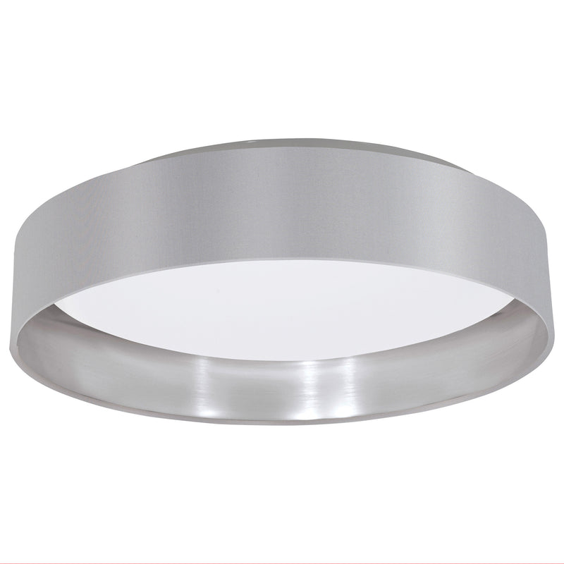 Maserlo 16" LED Flush Mount - Gray / Silver Fabric