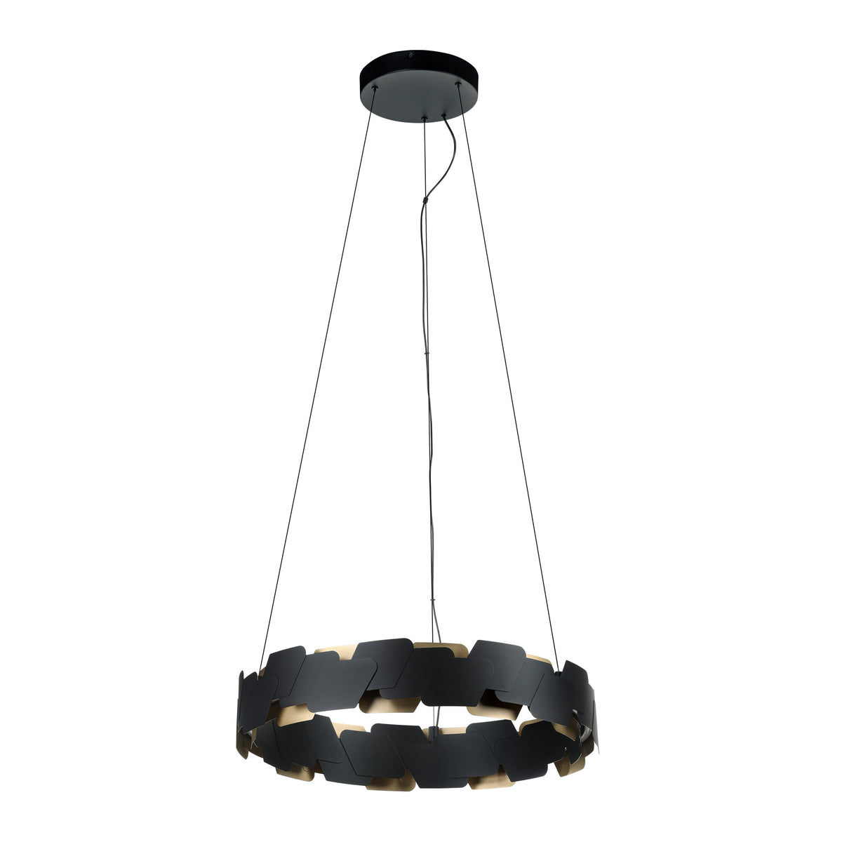 Altagracia 24" 3CCT LED Pendant Light - Textured Black / Gold