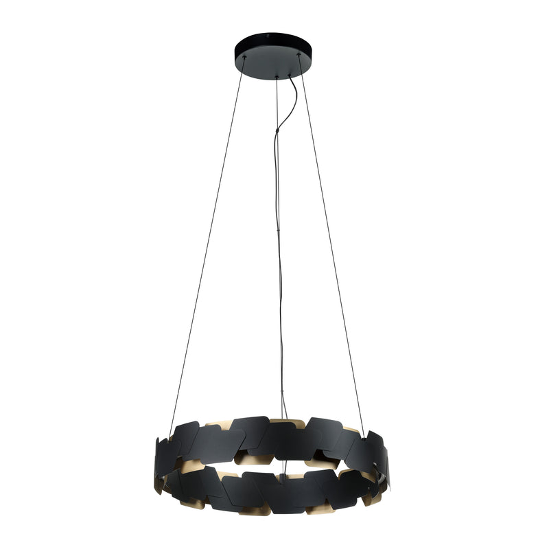 Altagracia 24" 3CCT LED Pendant Light - Textured Black / Gold
