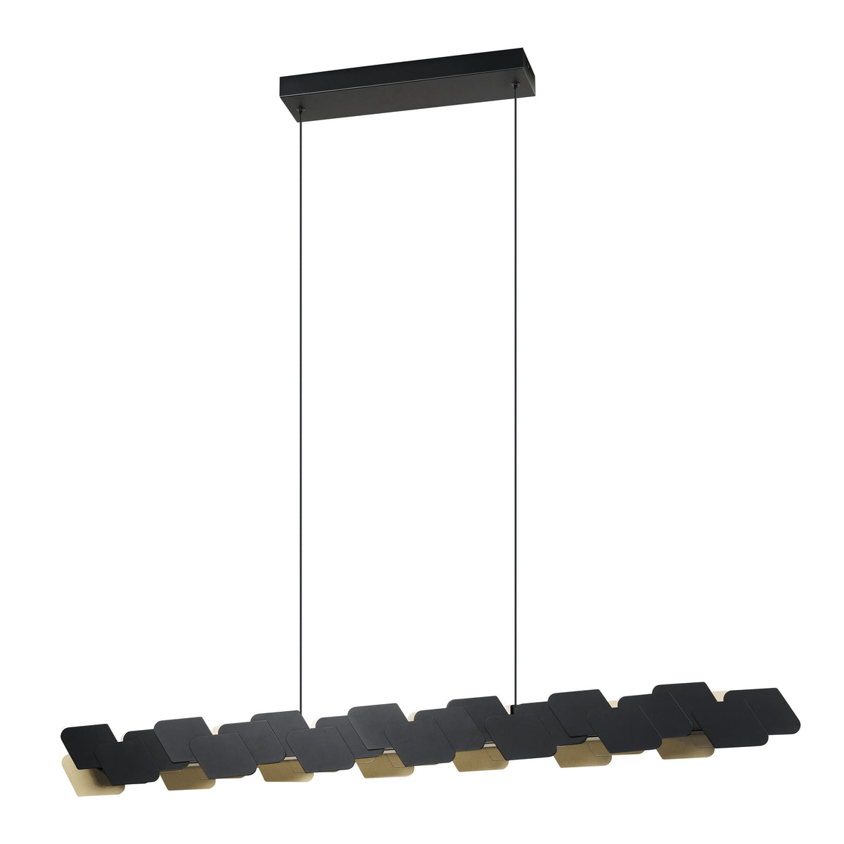 Altagracia 53" 3CCT LED Linear Chandelier - Textured Black / Gold