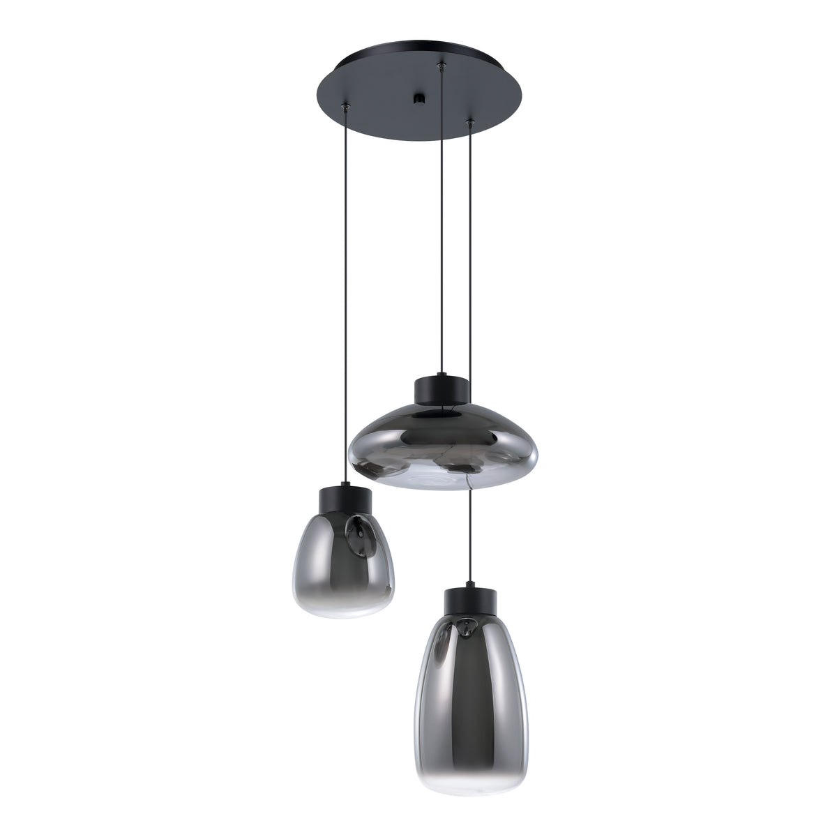 Sarnarra 18" 3CCT LED Pendant Light - Textured Black