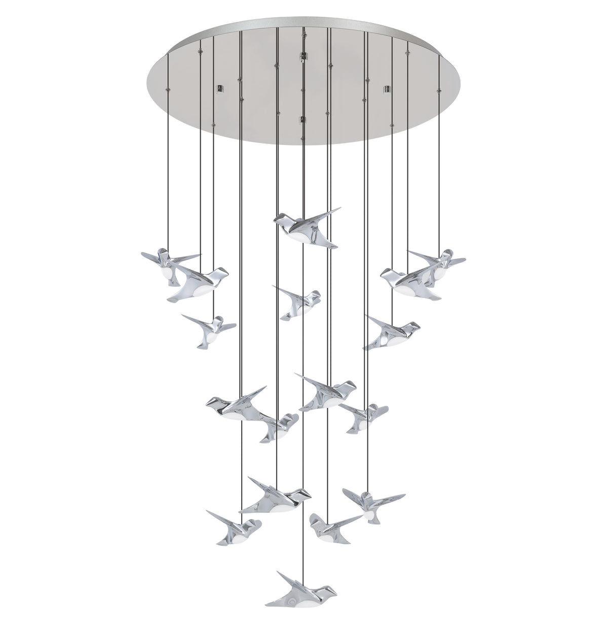 Paratebueno 33" 3CCT LED Pendant Light - Chrome