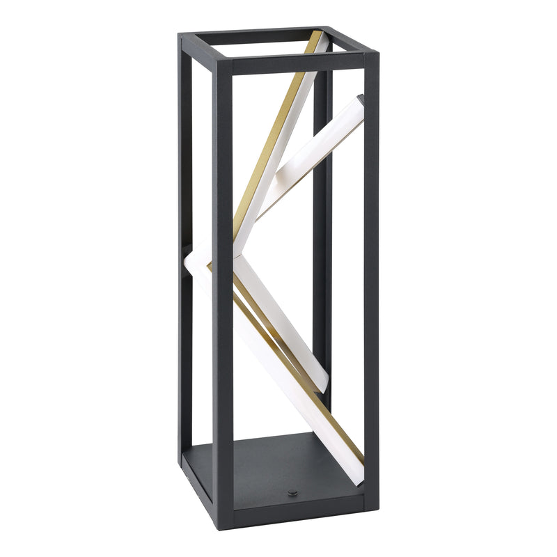 Penela 17" 3CCT LED Table Lamp - Textured Black / Gold