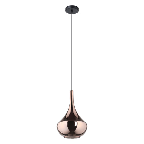 Almoster 10" Pendant Light - Textured Black / Copper Smoked