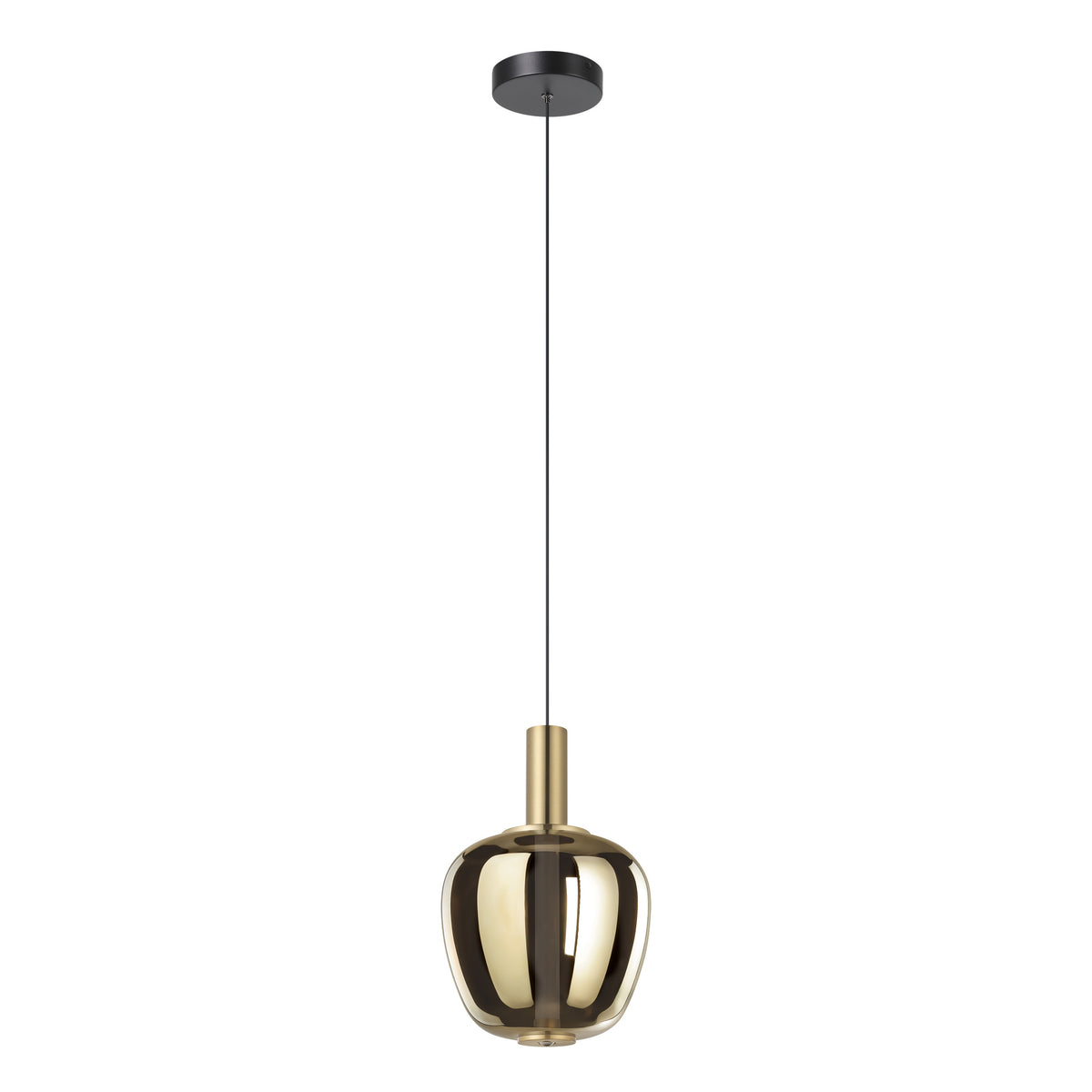 Fruitera 10" 3CCT LED Pendant Light - Textured Black / Brushed Gold