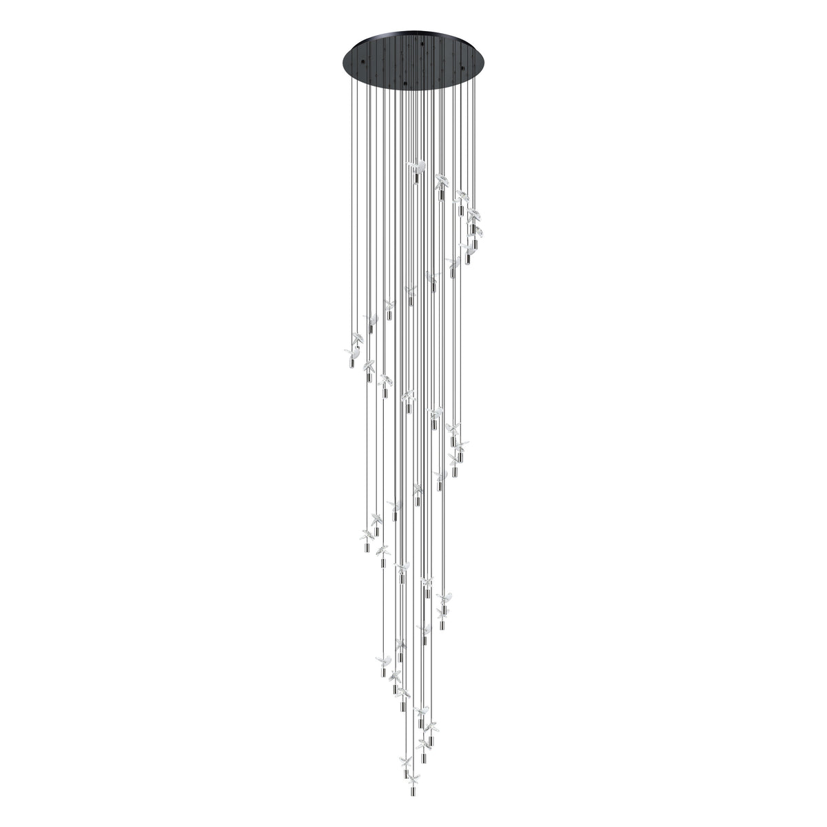 Comareira 30" Spiral 3CCT LED Pendant Light - Black Chrome