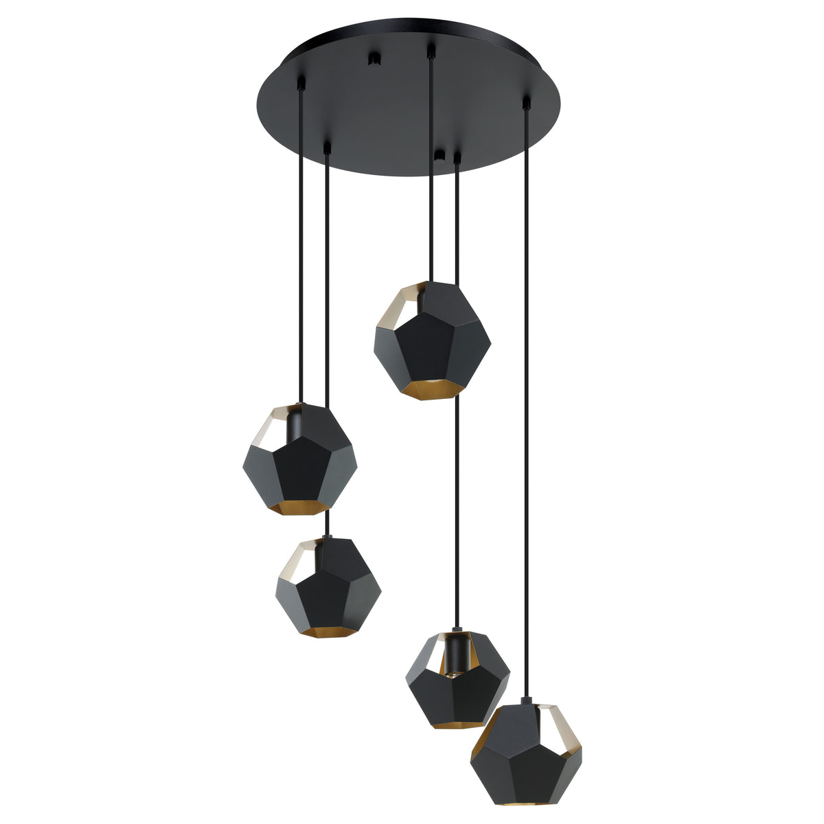 Rasigures 22" Pendant Light - Textured Black / Gold