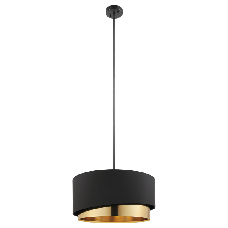 Manderline 17" Pendant Light - Textured Black / Brass