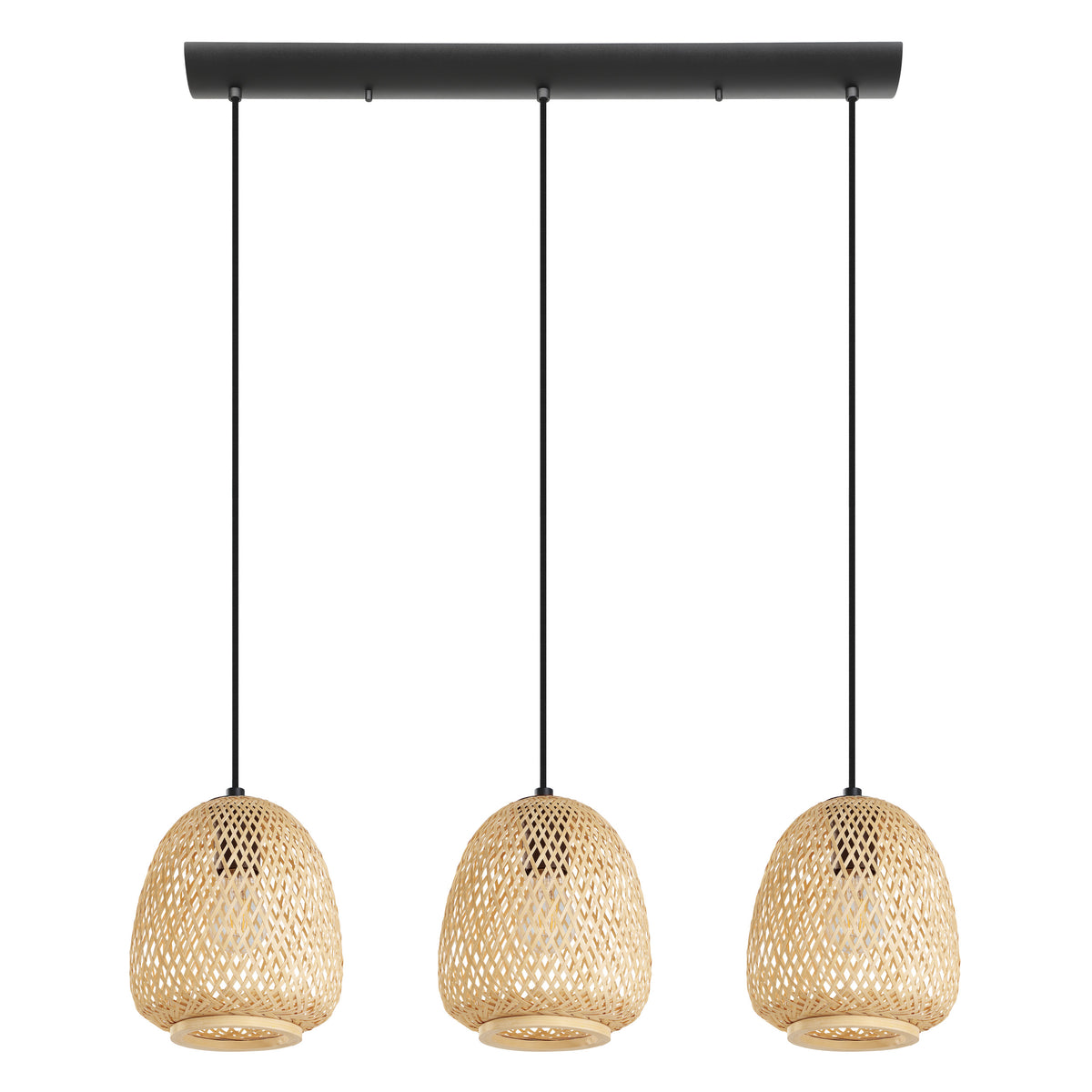 Dembleby 35" Pendant Light - Textured Black / Natural Bamboo